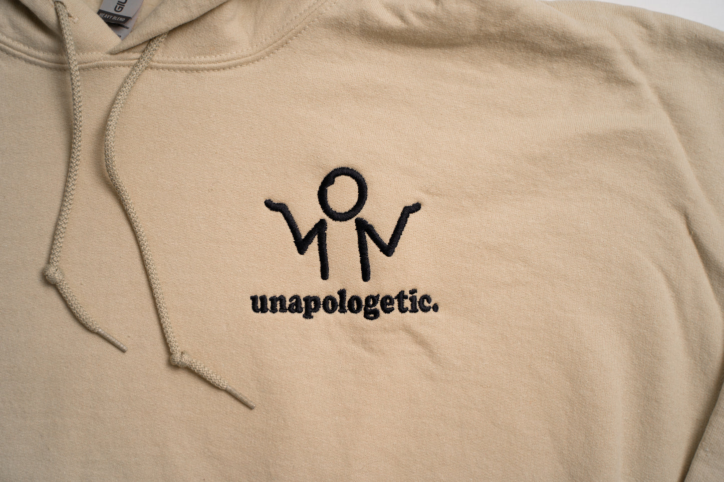 unapologetic Embroidered Sand Hoodie