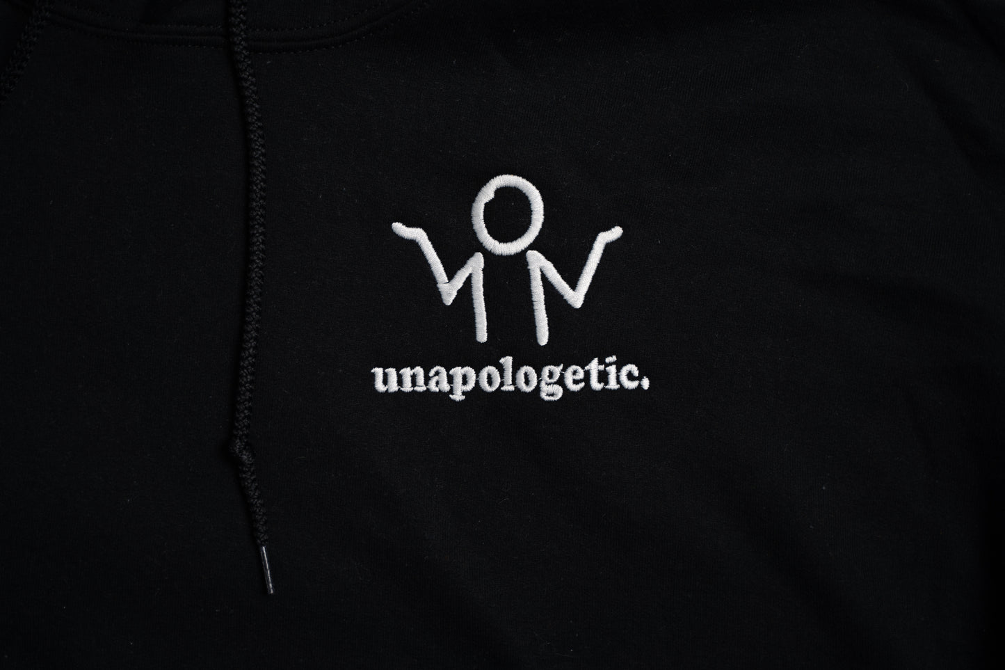 unapologetic Embroidered Black Hoodie