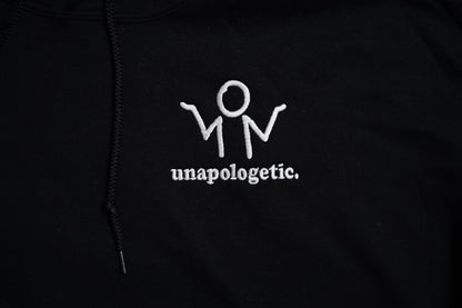 unapologetic Embroidered Black Hoodie